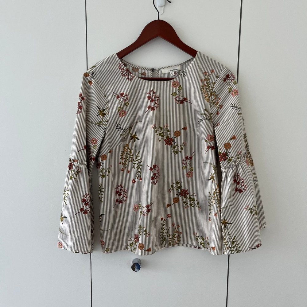 Patterned Bell Sleeve Top